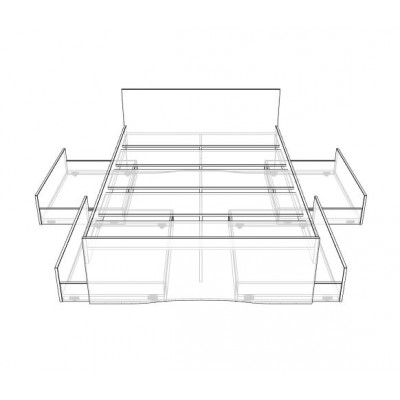 Double bed with 4 x under bed drawers modification